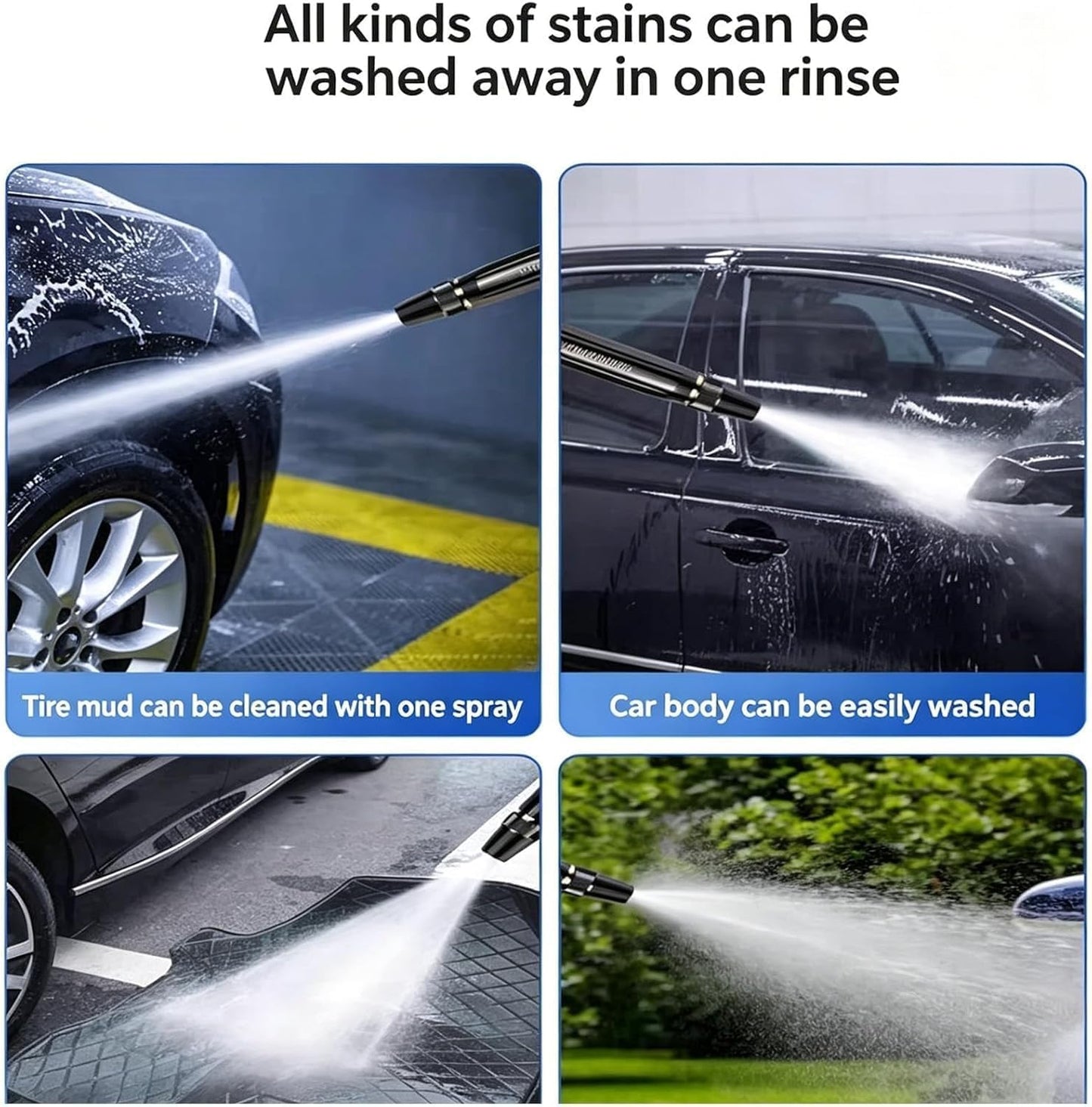 Home High-Pressure Car Wash Water Gun with Booster Nozzle and Hose.